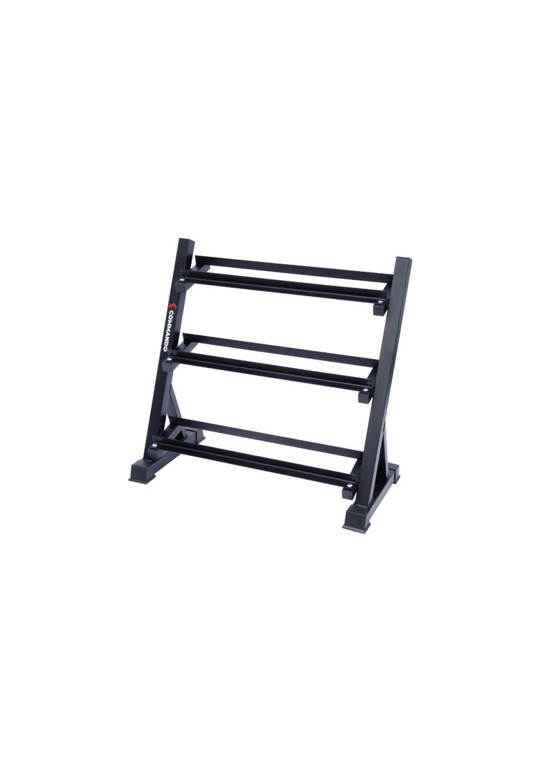 COMMANDO Dumbbell Rack Of Three Shelves To Hold 8 Pairs With Maximum Weight Of 400 Kg - Image 3